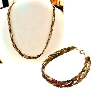 VINTAGE Gold, silver, rose gold necklace